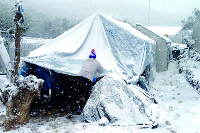 Erbärmiche Zustände im Winter 2ß17 im Eu-»Hotspot« Moria auf Lesbos.